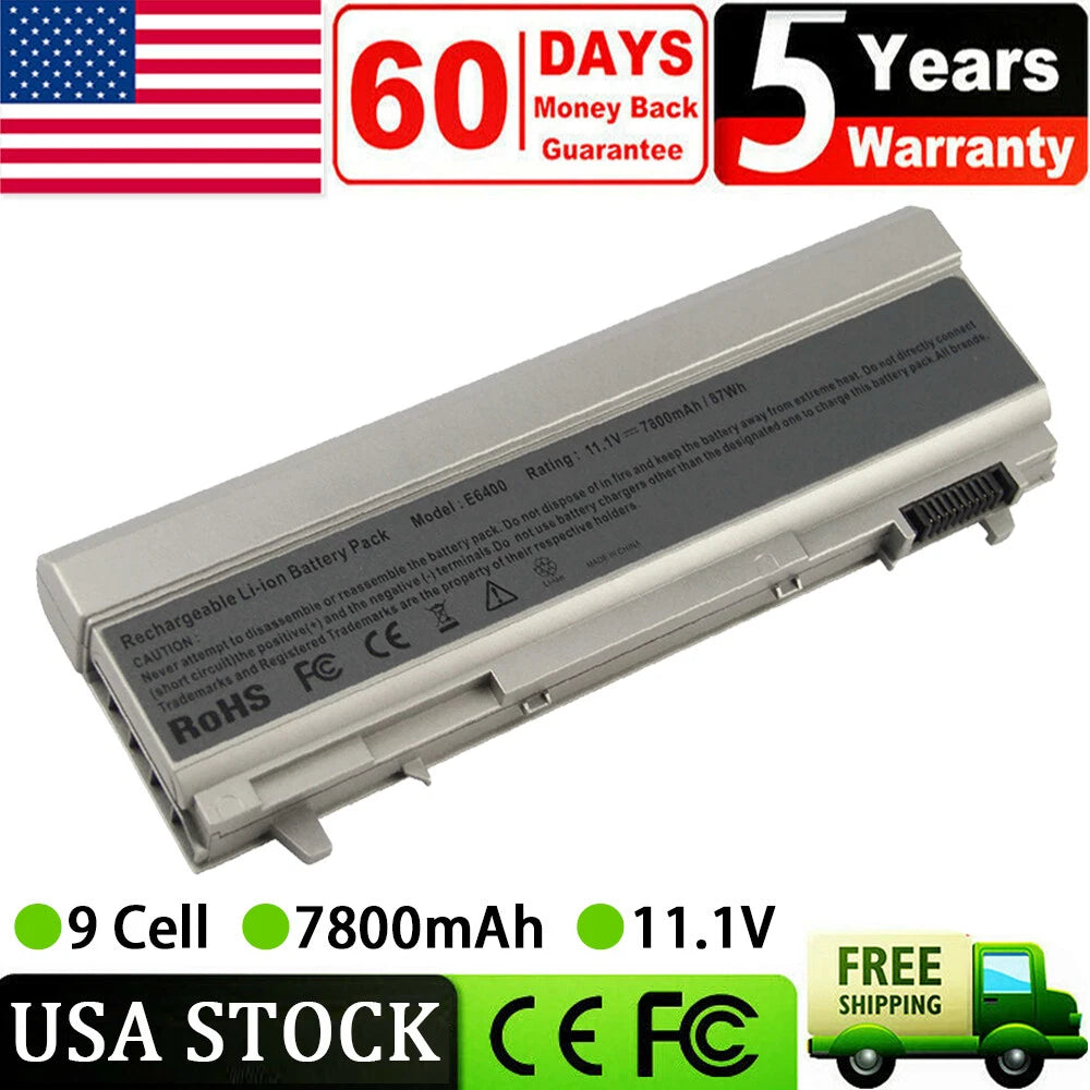 For Dell 4M529 W1193 Latitude E6400/E6410/E6500/E6510 9 Cell 87WH Laptop Battery