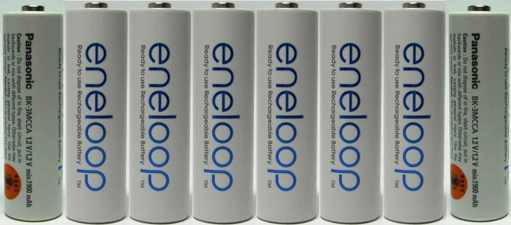 NEW BK-3MCCA Panasonic Eneloop 8 Pack AA NiMH Rechargeable Batteries