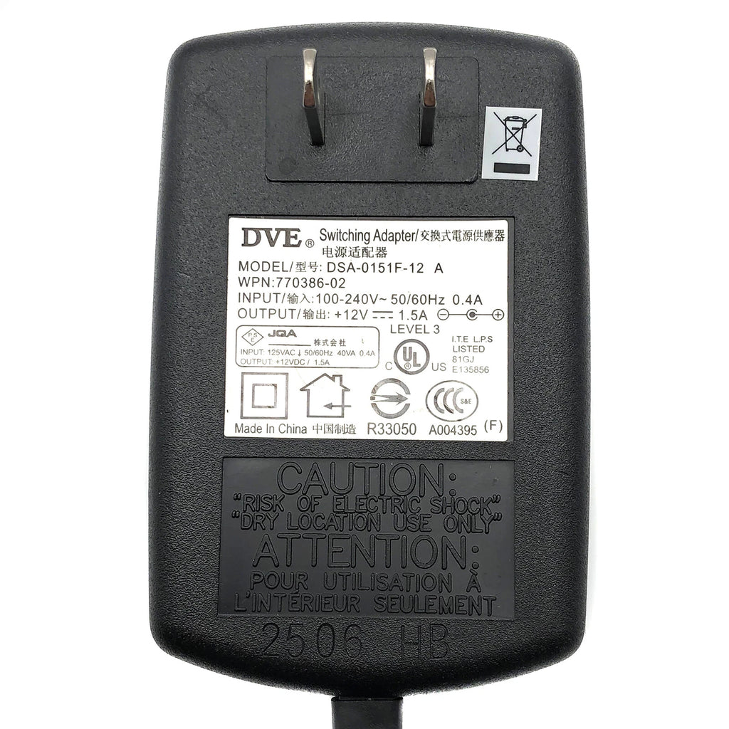 NEW Original DVE Netgear DSA-0151F-12 A - AC Wall Switching Adapter 12V 1.5A 18W