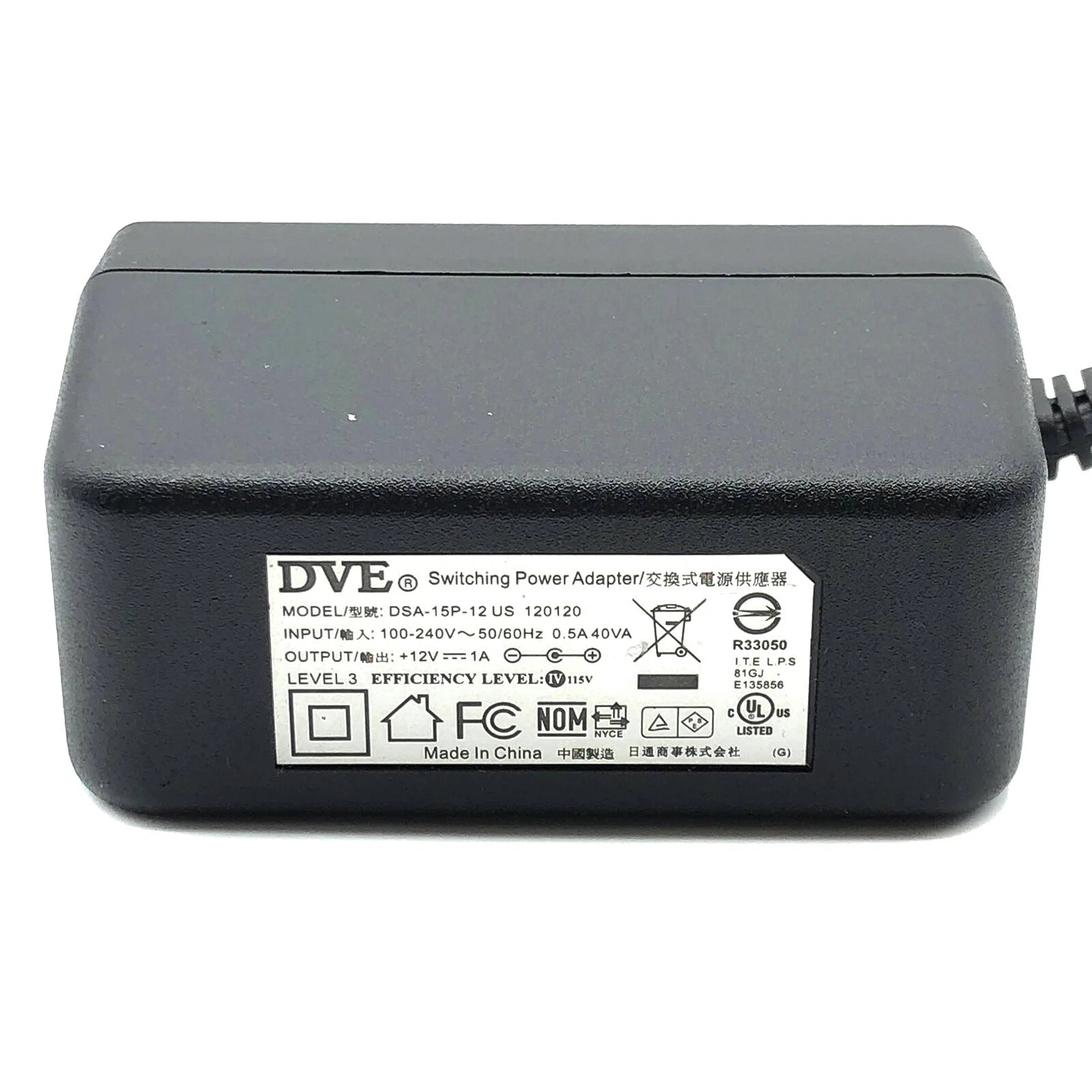 NEW Genuine DVE Power Adapter For ITE Hon Kwang 12V 1A Female Tip HK-C112-A12