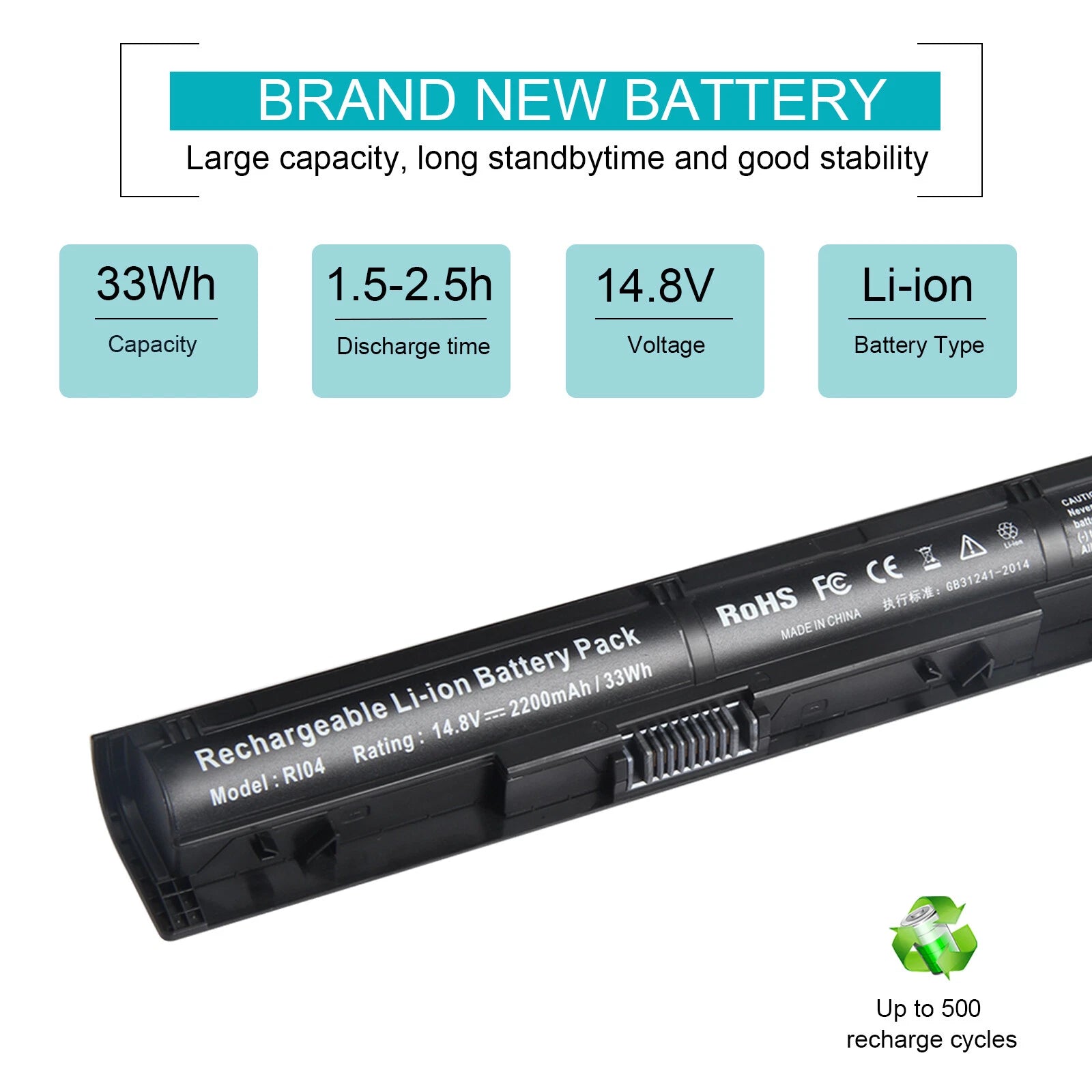 LOT RI04 Battery for HP ProBook 450 455 470 G3 HSTNN-PB6Q 805047-851 RI06XL