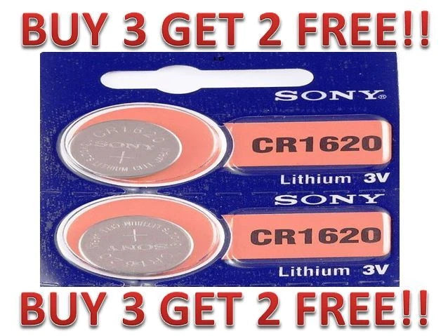 CR 1620 MURATA / SONY LITHIUM BATTERIES (2 piece) 3V Watch New BUY 3 GET 2 FREE