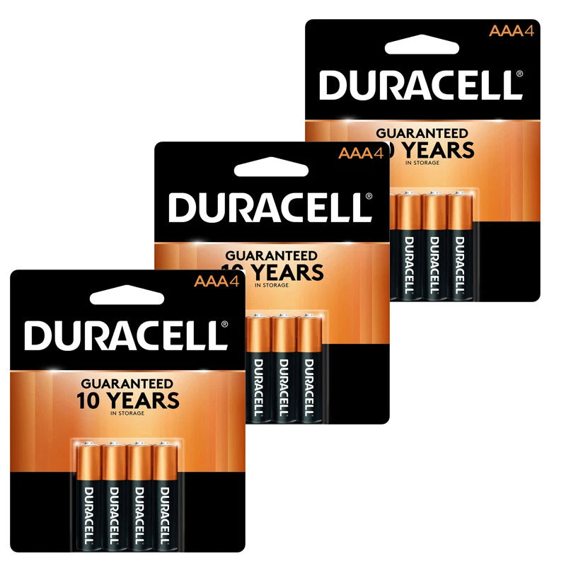 12 Count Duracell AAA Copppertop Alkaline Batteries FRESH