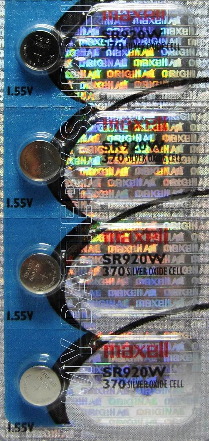 4 Maxell 370 Watch and Calculator Batteries