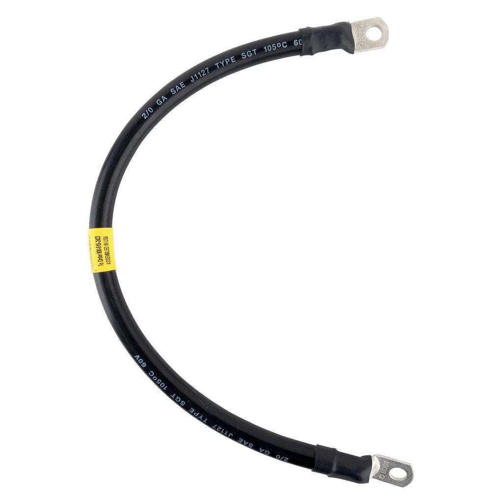 2/0 Black Battery Interconnect Cable 18" with 3/8" Lugs ASSEMBLED IN USA