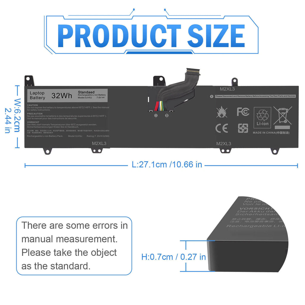 0JV6J Battery for Dell Inspiron 11 3162 3168 3169 3180 3185 3179 8NWF3 PGYK5