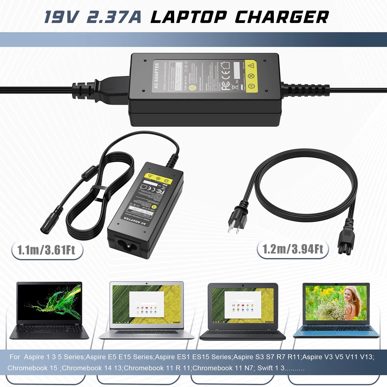 AC Adapter Charger For Samsung Notebook 5, 550XTAI, NP550XTA-K01US Power Supply