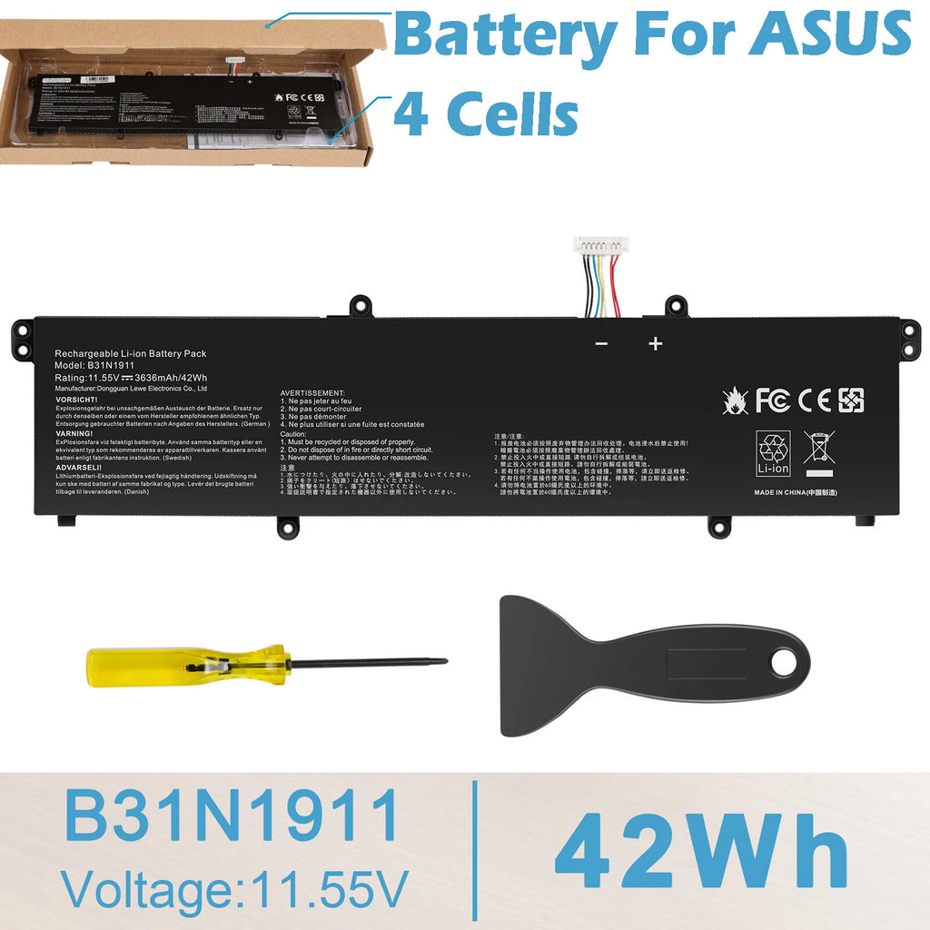 ?42Wh B31N1911 Battery For ASUS VivoBook Flip TP420 TM420 TP470 TM420UA C31N1911