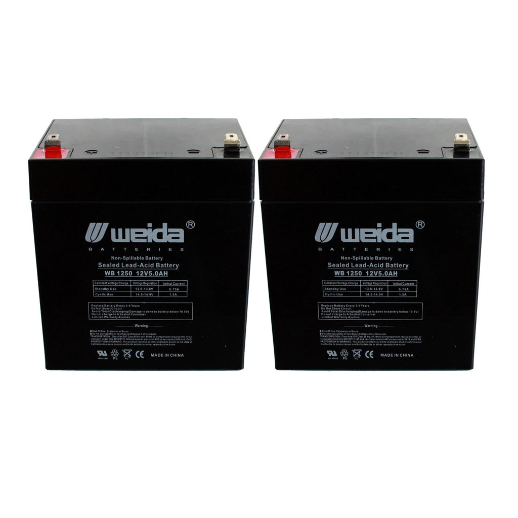 NEW 2pc 12V 5Ah SLA Battery WB1250F2 For UB1250, WKA12-5F, PS1250