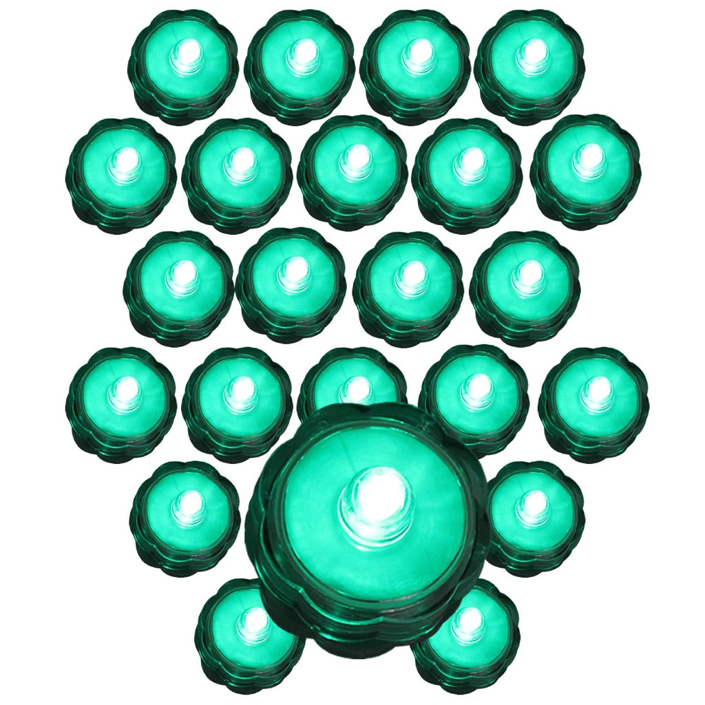 24 TURQUOISE Submersible Battery LED Tea Light ~ Wedding Centerpiece Table Decor