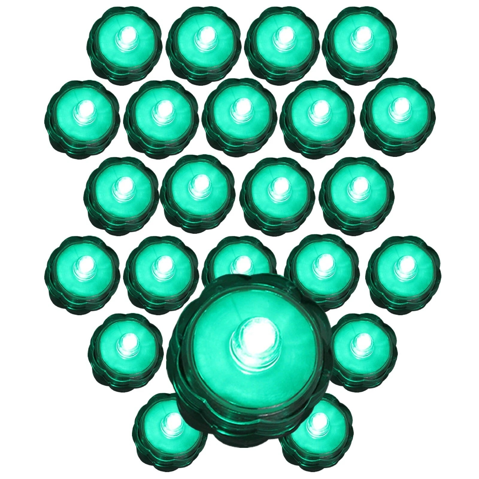 24 TURQUOISE Submersible Battery LED Tea Light ~ Wedding Centerpiece Table Decor