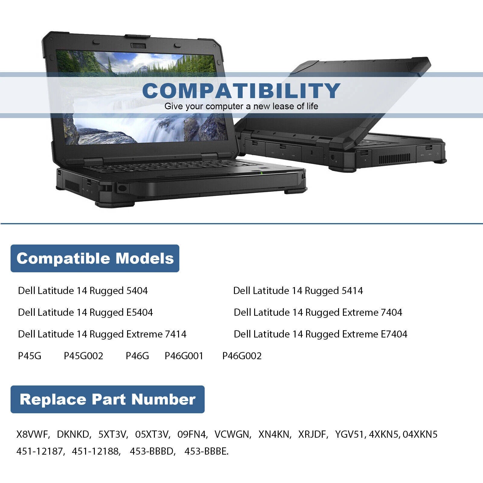 97Wh X8VWF Battery For Dell Latitude 14 5404 5414 7404 7414 E5404 E7404 P45G NEW