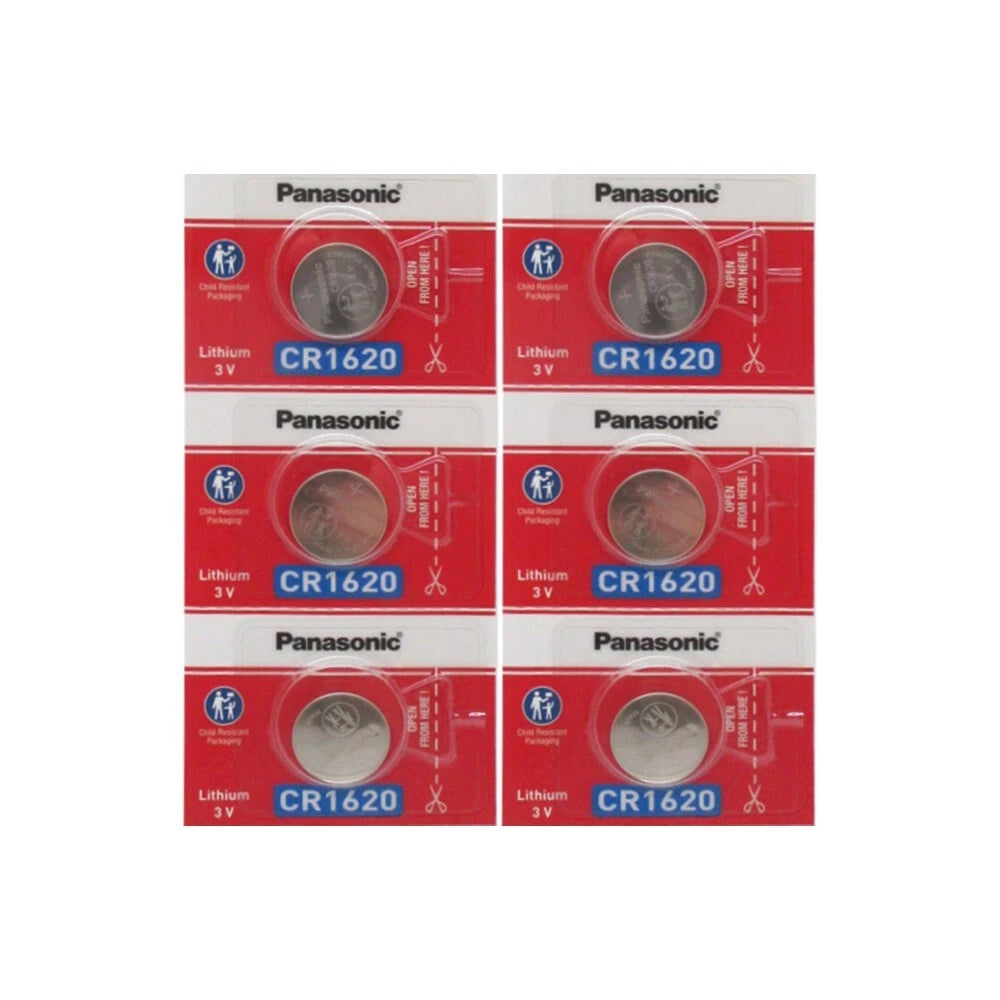 6 FRESH NEW CR1620 Panasonic Lithium Button Cell Watch Battery ECR1620