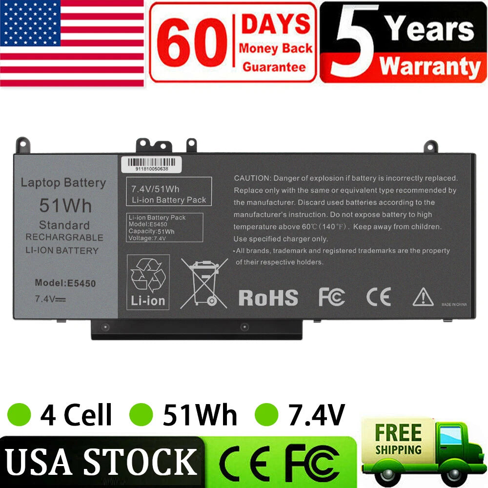 4 Cells Battery for Dell Latitude E5450 E5550 E5250 Notebook Laptop 15.6" G5M10