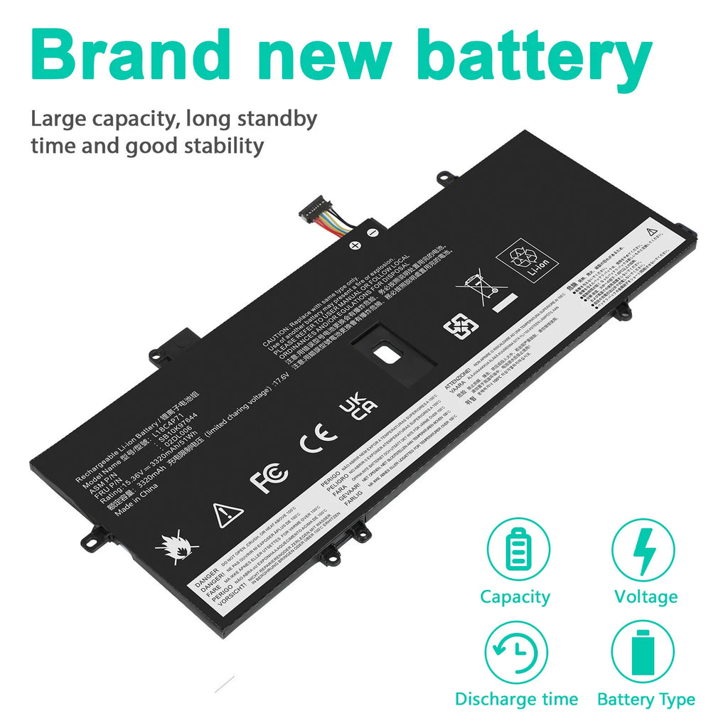 Battery for Lenovo ThinkPad X1 Carbon 7th 8th Gen L18C4P71 L18L4P71 L18M4P72