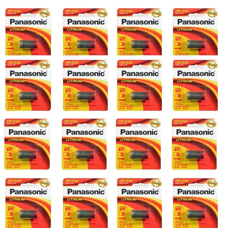 16x Panasonic CR123A 123 CR123 3V Lithium Batteries for Flashlights, Cameras