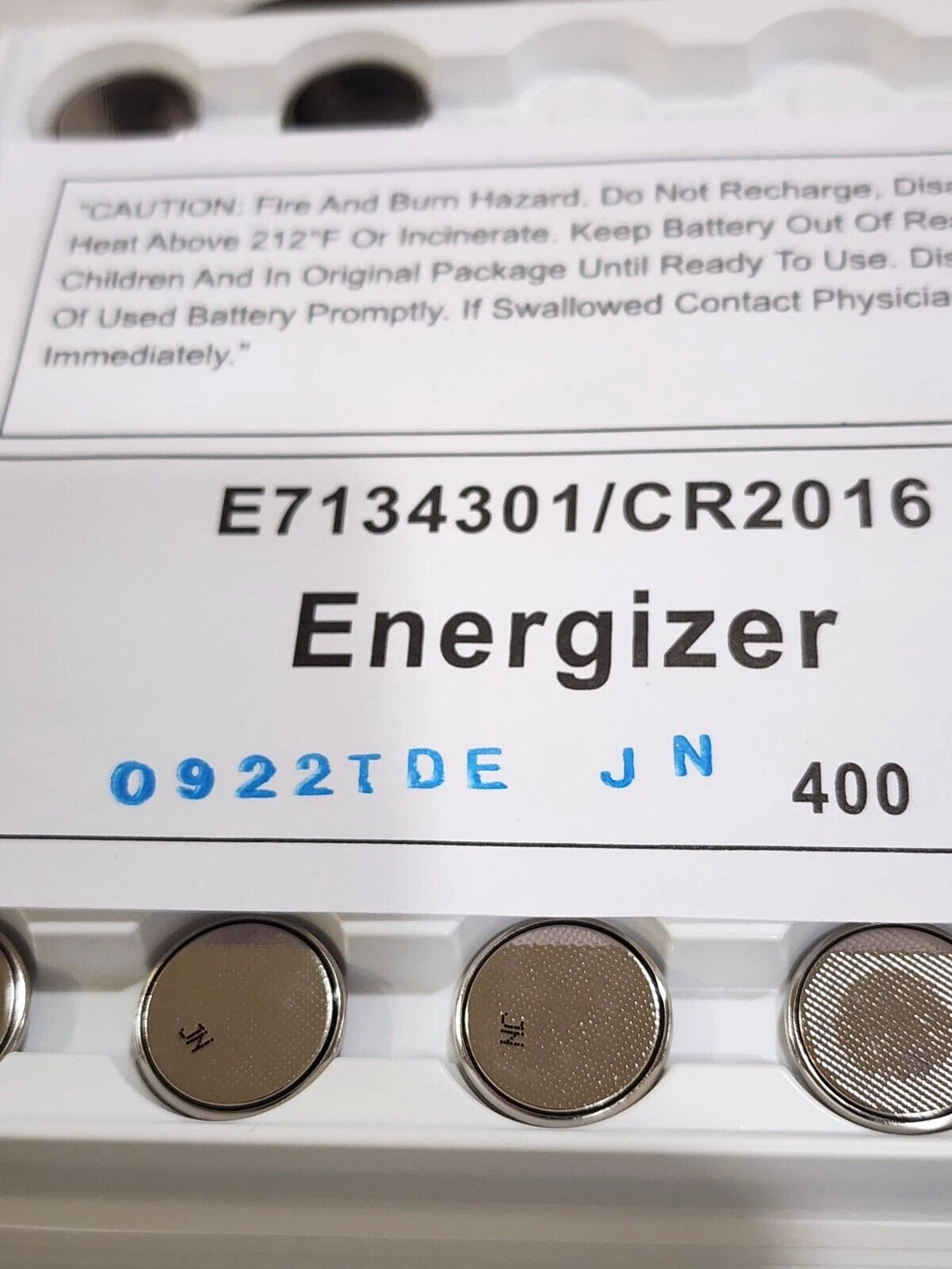 50 BULK ENERGIZER CR2016 ECR2016 3v Lithium Battery EXPIRE 09/2032