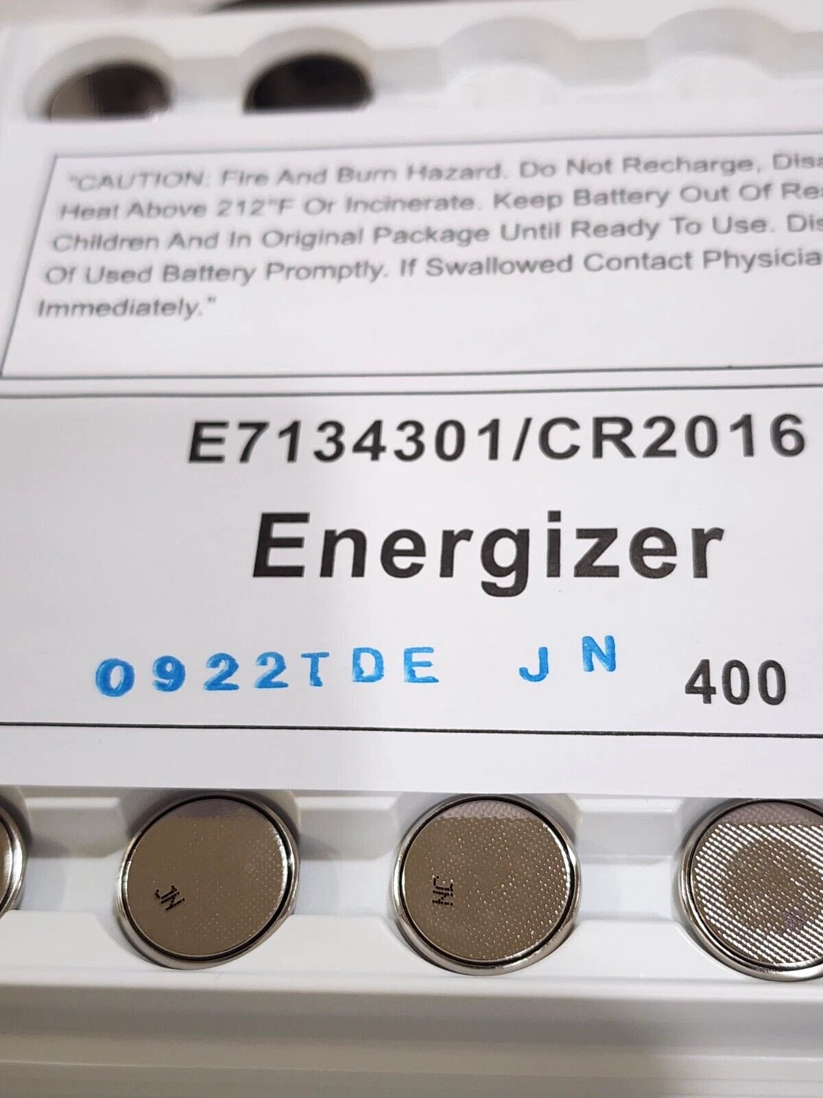 50 BULK ENERGIZER CR2016 ECR2016 3v Lithium Battery EXPIRE 09/2032