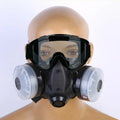 Half Face Gas Mask Painting Spraying Respirator Work Facepiece with Goggles