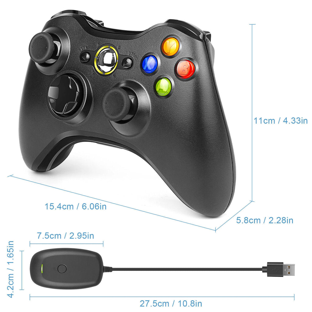 Wireless Game Controller Gamepad For Microsoft Xbox 360/360Slim PC WIN 10 7 8 XP