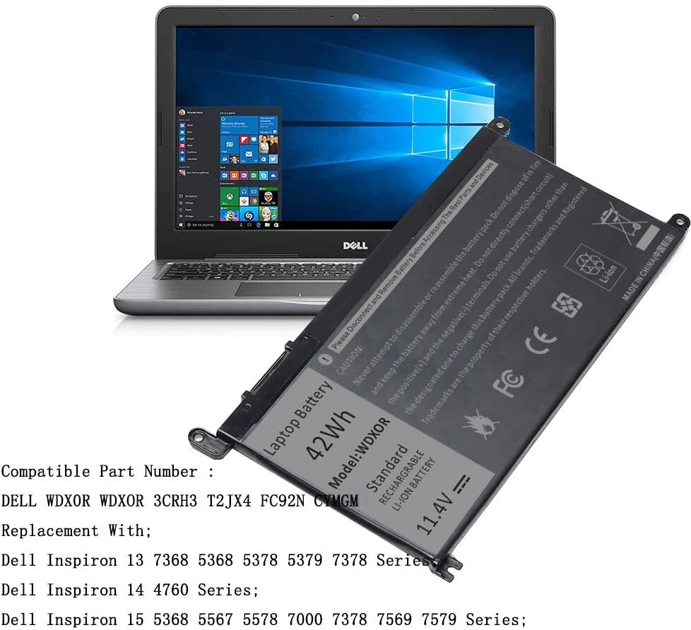 Lot For Dell Inspiron Battery WDX0R 15 5567 5568 13 5368 7368 7569 7579 WDXOR