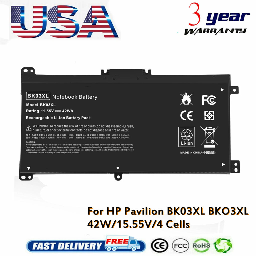 Battery BK03XL For HP Pavilion x360 14-BA 14M 916366-421 916366-541 916811-855