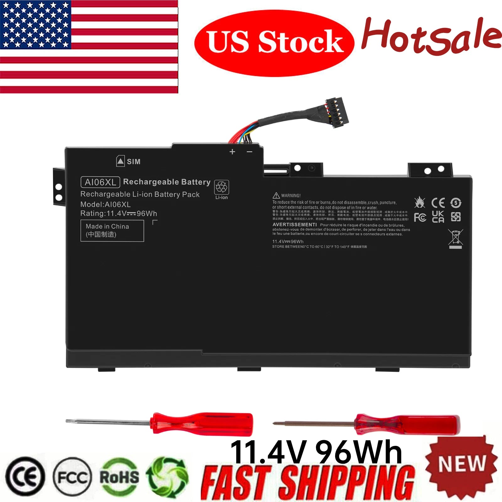 96Wh LAPTOP AI06XL Battery For HP ZBook 17 G3 808397-421 808451-001 A106XL