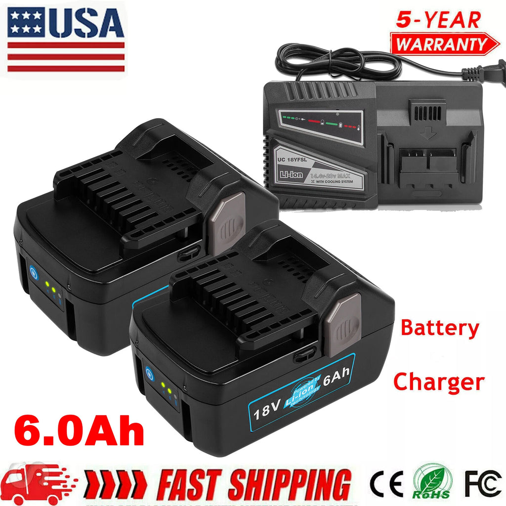 For HITACHI HXP 18V Lithium Battery BSL1815 BSL1815X BSL1830 BSL1840 Or Charger
