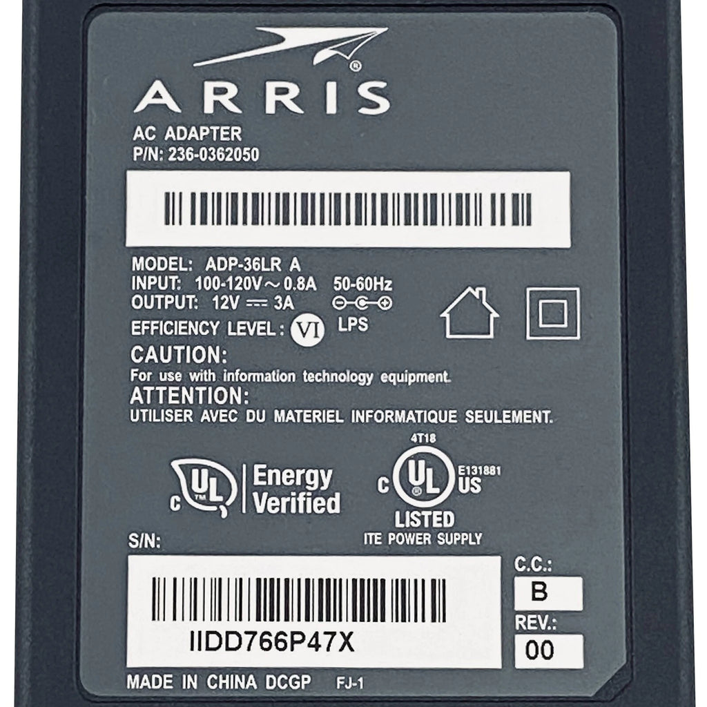 NEW Genuine Arris APD-36LR 236-0362050 AC Adapter 12V 3A - 2 Pin Terminal Block