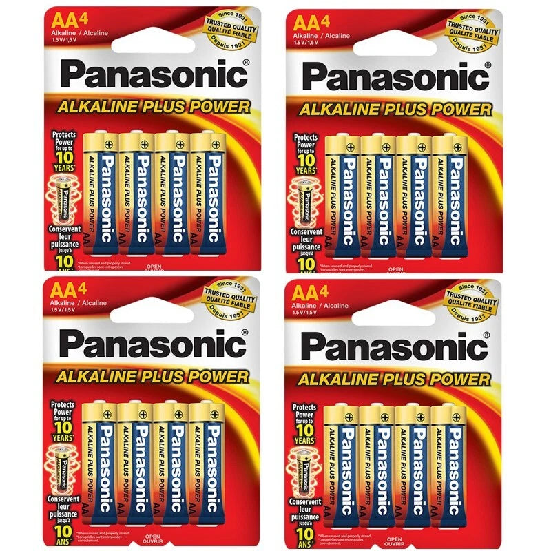 16 Count Panasonic AA Alkaline Power Plus Batteries (4 x 4 PK)