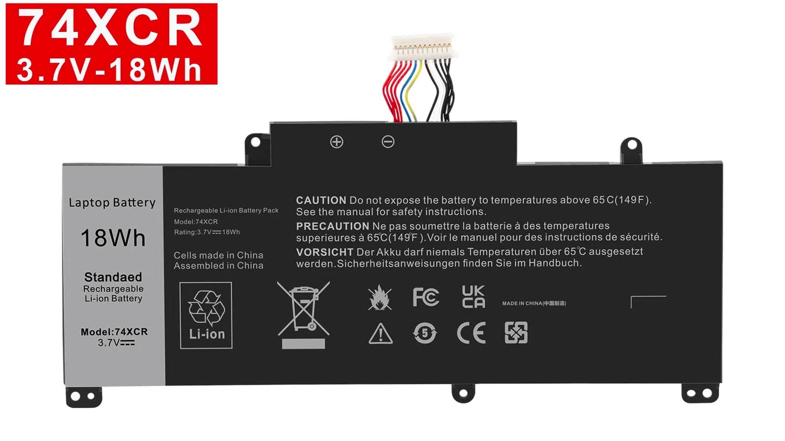 18Wh Battery For Dell Venue 8 Pro 5830 Tablet Series 74XCR 074XCR VXGP6 X1M2Y US