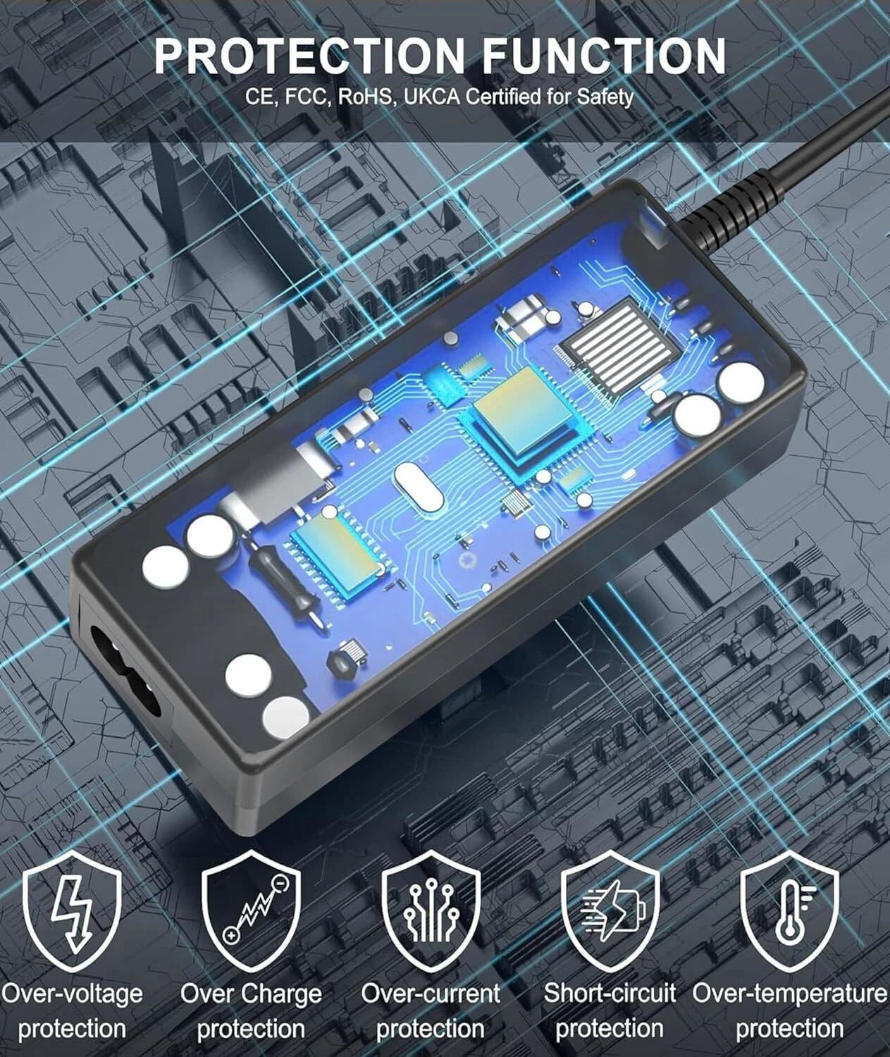 65W USB-C Blue Charger for HP ProBook 440 G11, 445 G11, 450 G10, 460 G11 Laptop