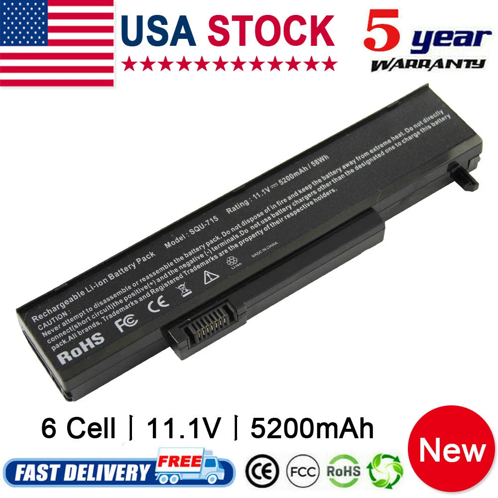 Battery For Gateway SQU-715 SQU-720 W35044LB W35044LB-SP W35044LB-SY W35052LB