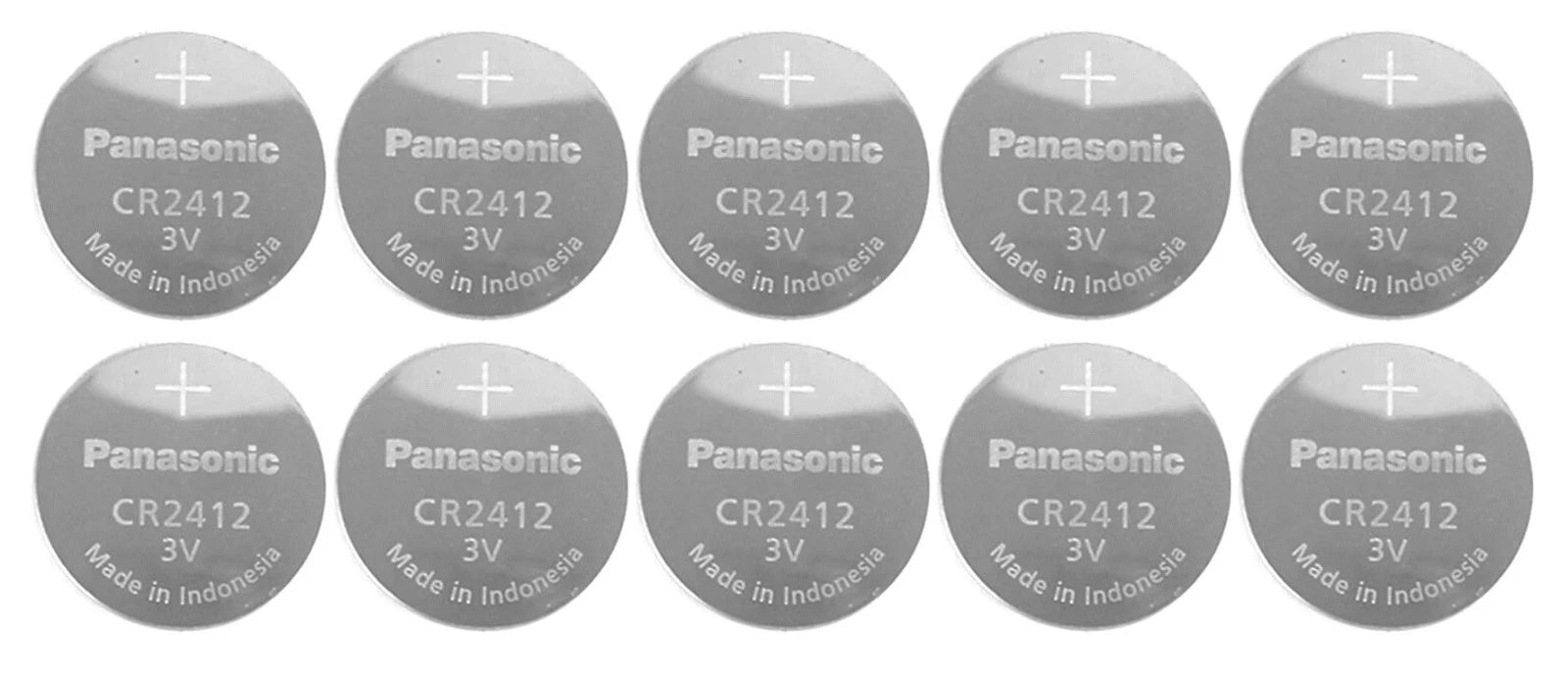 10 Panasonic CR2412 Lithium Button Cell CR 2412 3V Batteries