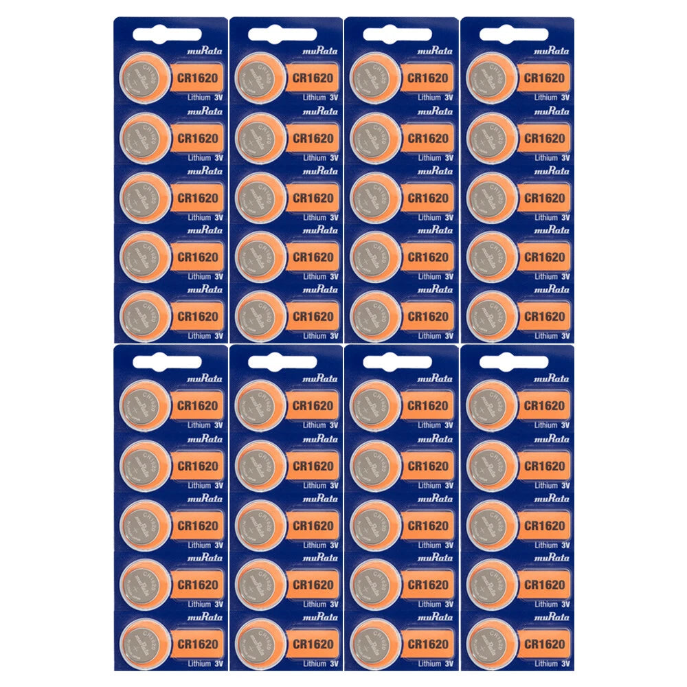 Murata CR1620 Lithium Watch and electronic Battery 3V, 75 mAh 40 pack