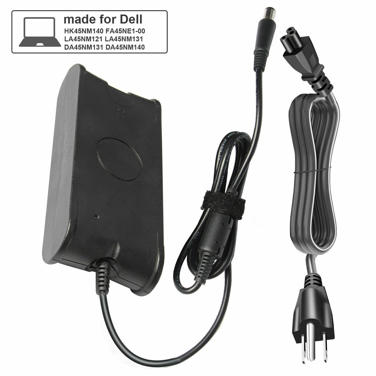 For Dell 65-Watt 4.5mm Barrel AC Adapter Laptop Charger Power Supply Cord