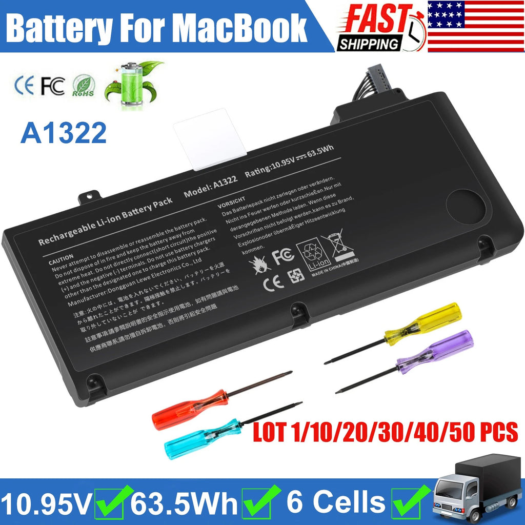 ?LOT A1322 Battery For Macbook Pro 13" A1278 Mid 2009/2010/2011/2012 TOP Quality