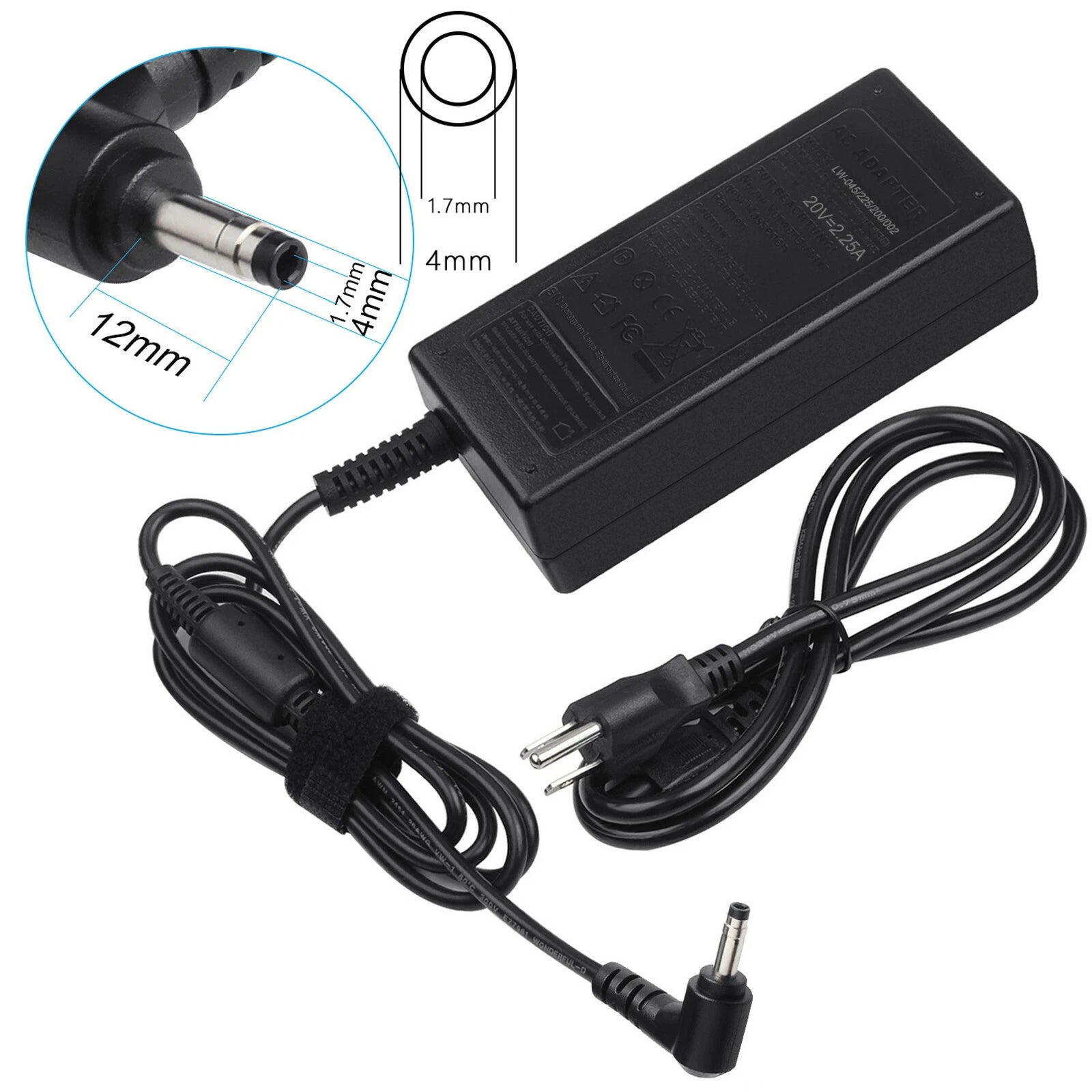 45W AC Adapter For Lenovo IdeaPad S145-15AST Type 81N3 Laptop Charger Power Cord