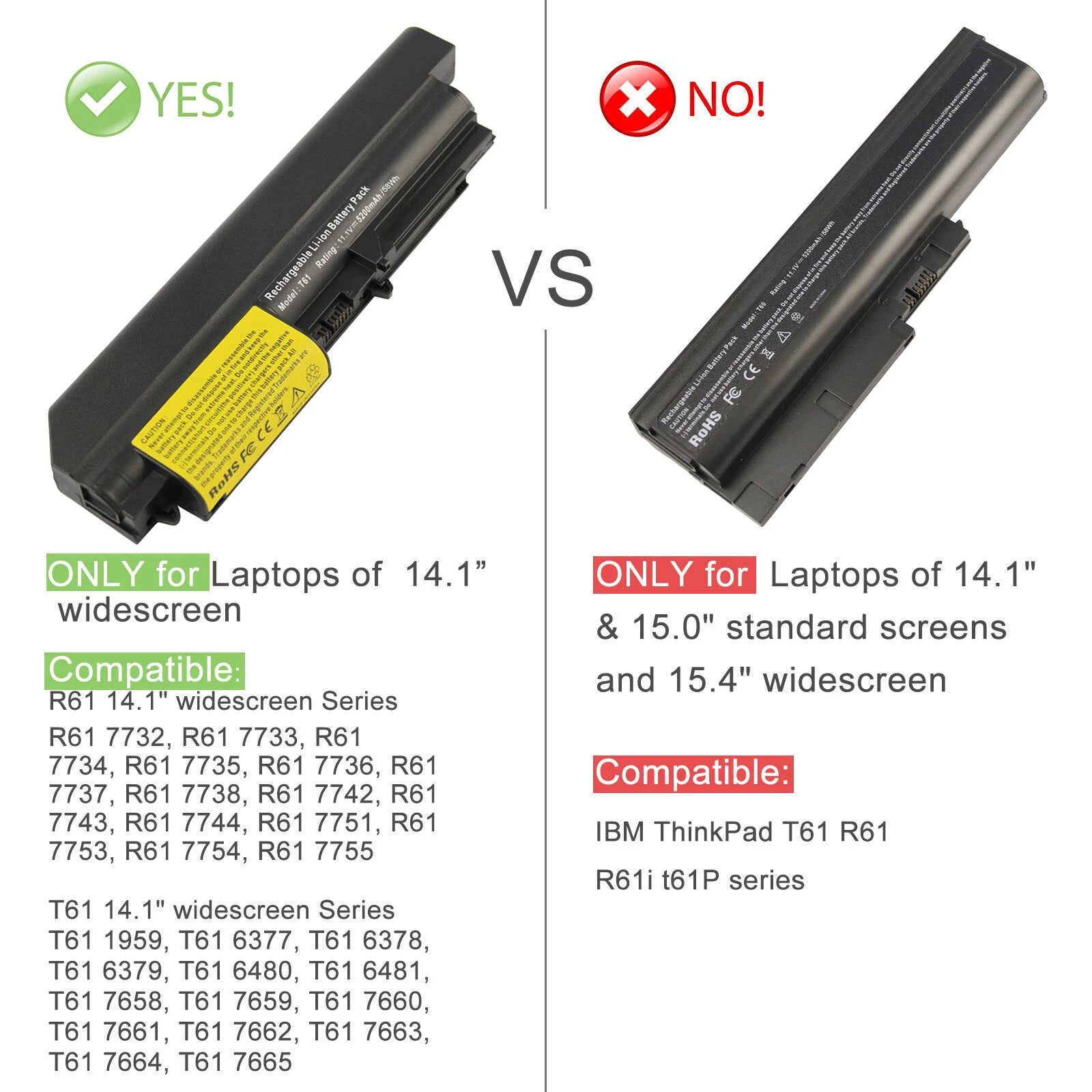 6 Cell Battery for IBM Lenovo Thinkpad 14.1''R400 T400 T61 R61 42T5229 42T4530