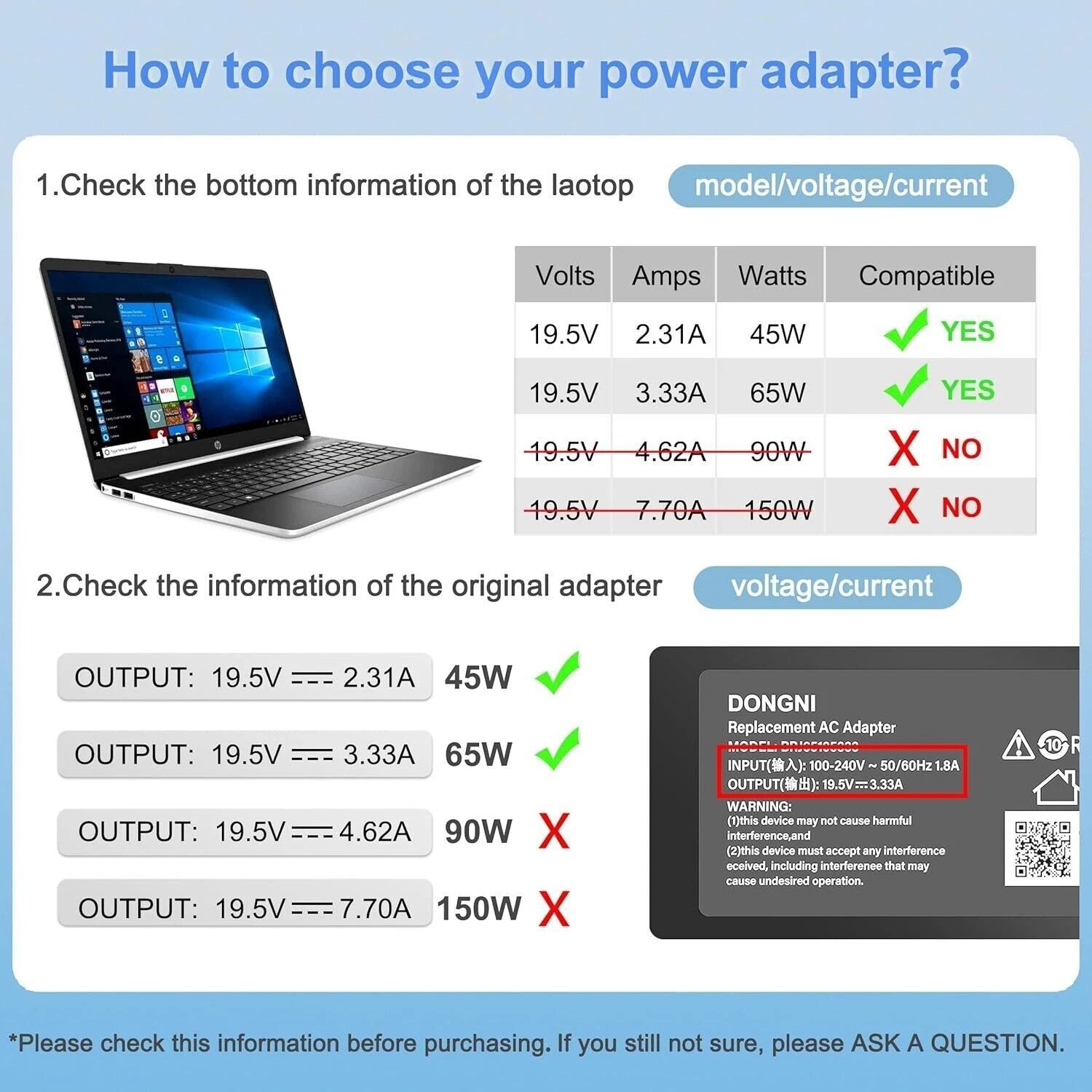 65W AC Power Supply Adapter Cord Charger For HP Envy 13 15 17 X360 15-1039wm