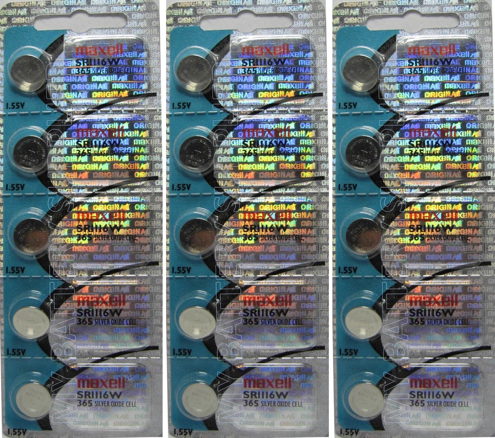 15 Pcs Maxell 1.55V Button Cell Battery 365 SR1116W