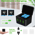 ??For GoPro Dual Battery Charger+2x Battery For GoPro HERO12 HERO11 HERO10 HERO9