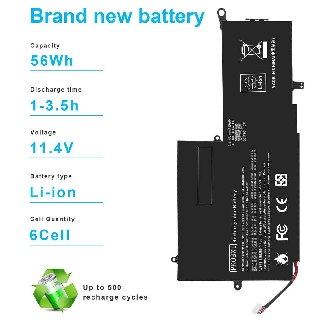 PK03XL Battery For HP Spectre Pro X360 13 G1 G2 13-4000 13-4003DX 789116-005