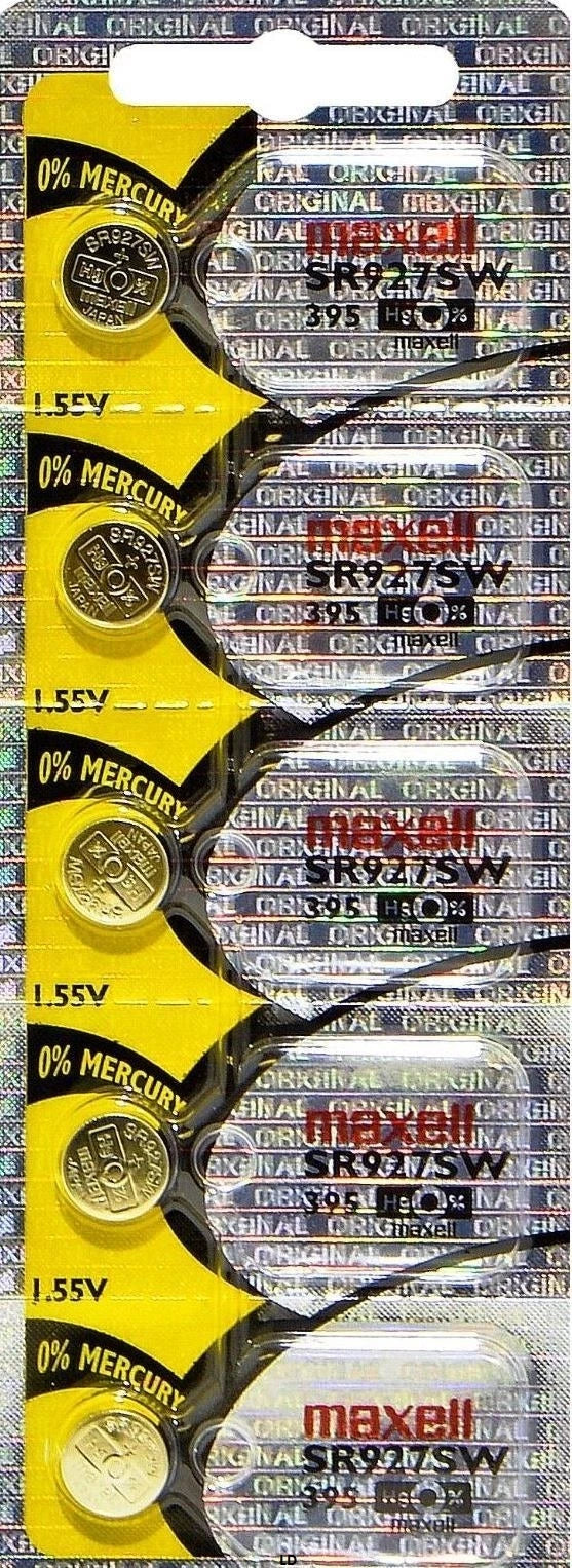 395 MAXELL WATCH BATTERIES SR927SW (5 pieces) New packaging Authorized Seller