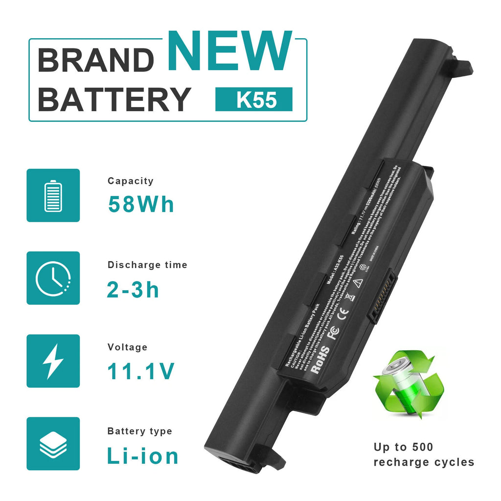 A32-K55 K55N Laptop Battery for Asus U57A X55 X55C X55U X75 K55A R400 R500 Q500A