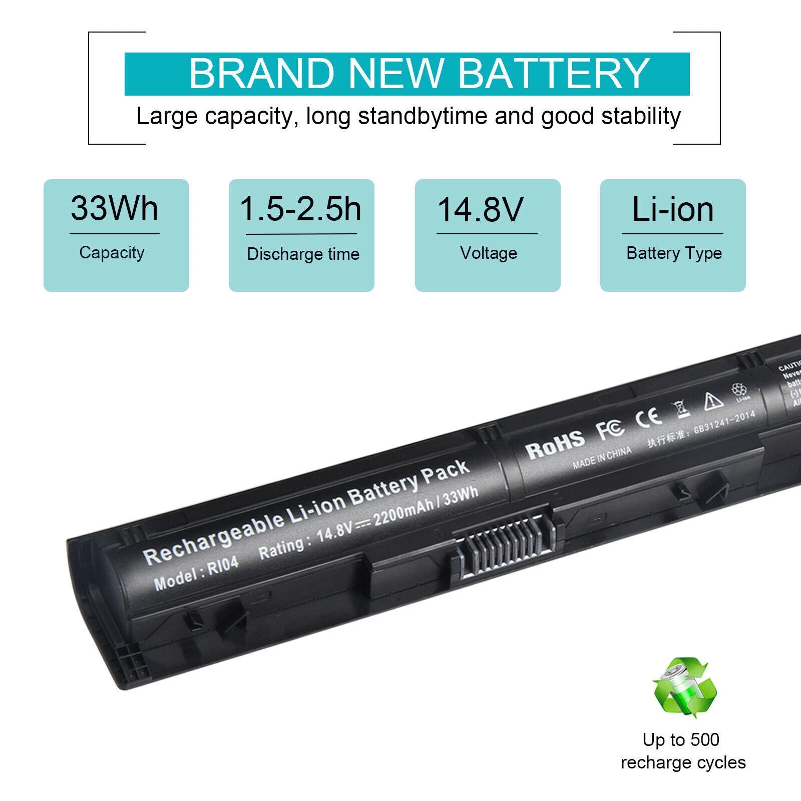RI04 Battery For HP Probook 450 470 455 G3 Envy 15-q001tx 805047-851 HSTNN-Q95C
