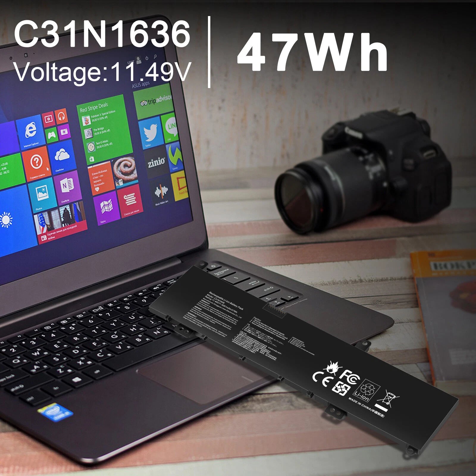 C31N1636 Laptop Battery Replacement for Asus VivoBook Pro 15 N580V N580VD N580VN