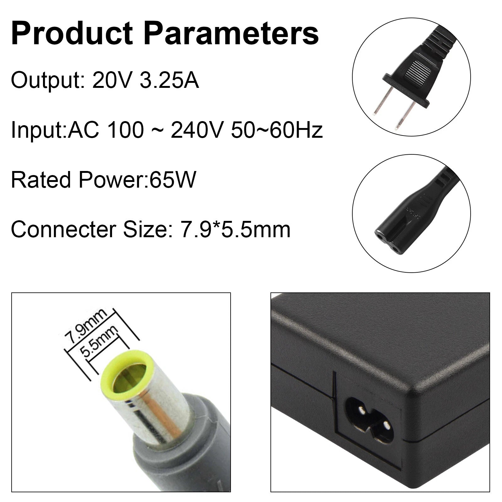 AC Adapter Charger 65W for Lenovo Thinkpad X140e X230 X120e R400 R500 R61 R61i