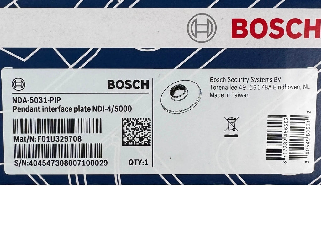 NEW Bosch NDA-5031-PIP Pendant Interface Mounting Plate NDI-4/5000 White