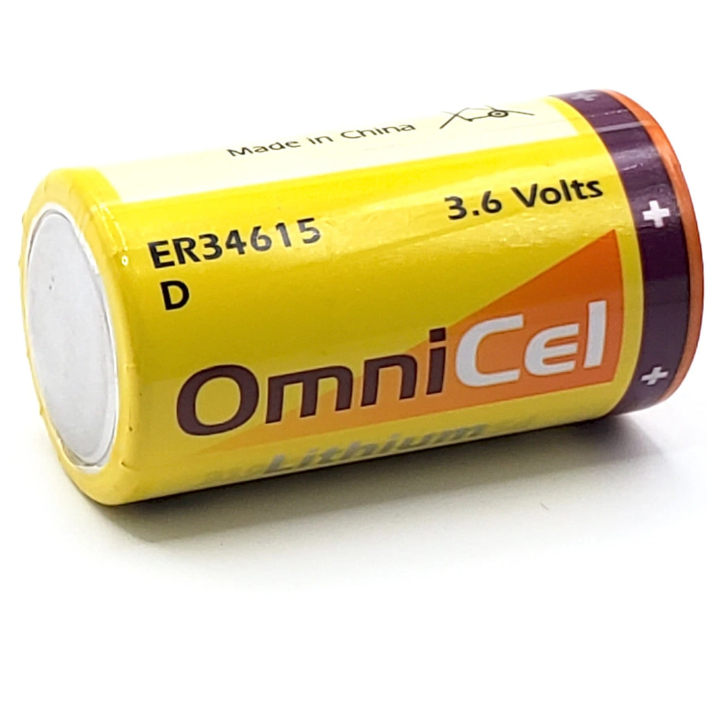 OmniCel ER34615 3.6V 19Ah Sz D Lithium Button Top Battery Sensors Detectors